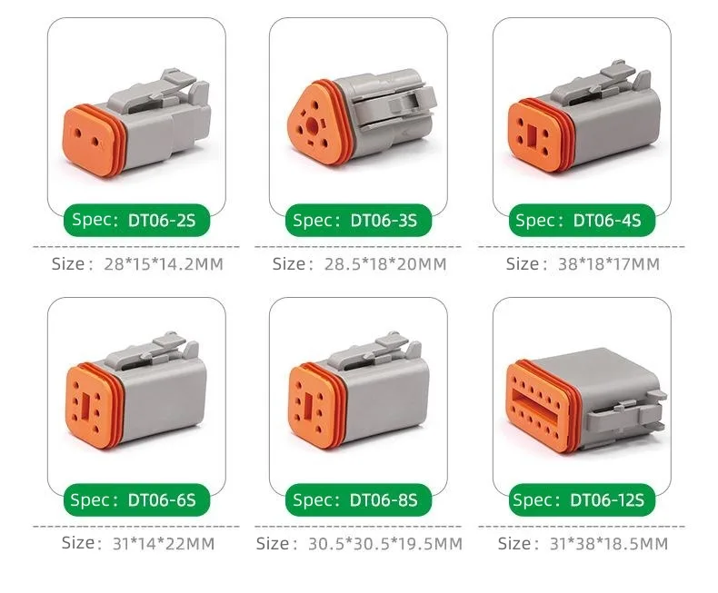 DT 2 3 4 6 8 12 Pins PA66  Waterproof  Car Connectors For CHL Company - Imej 4