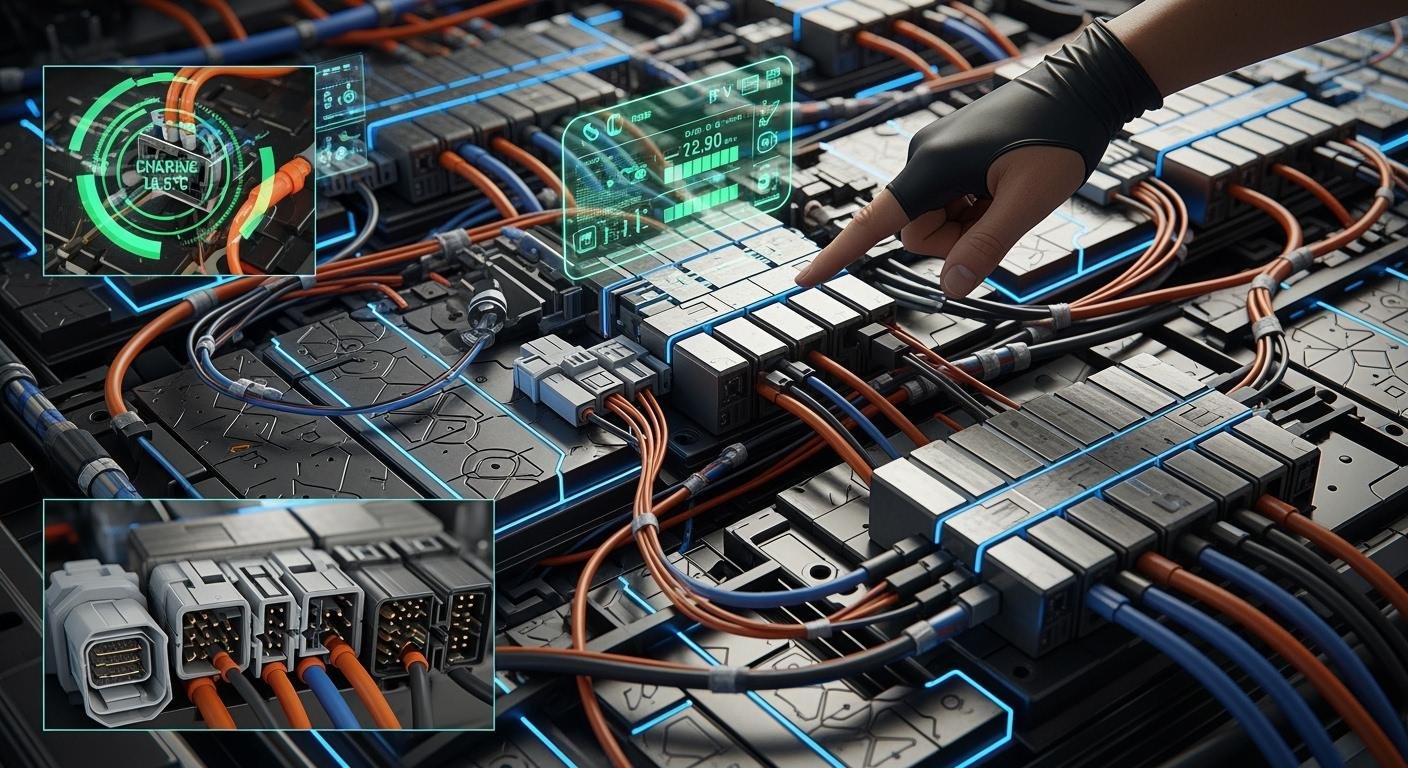 Elektromobilių baterijų sistemų laidų rinkinys